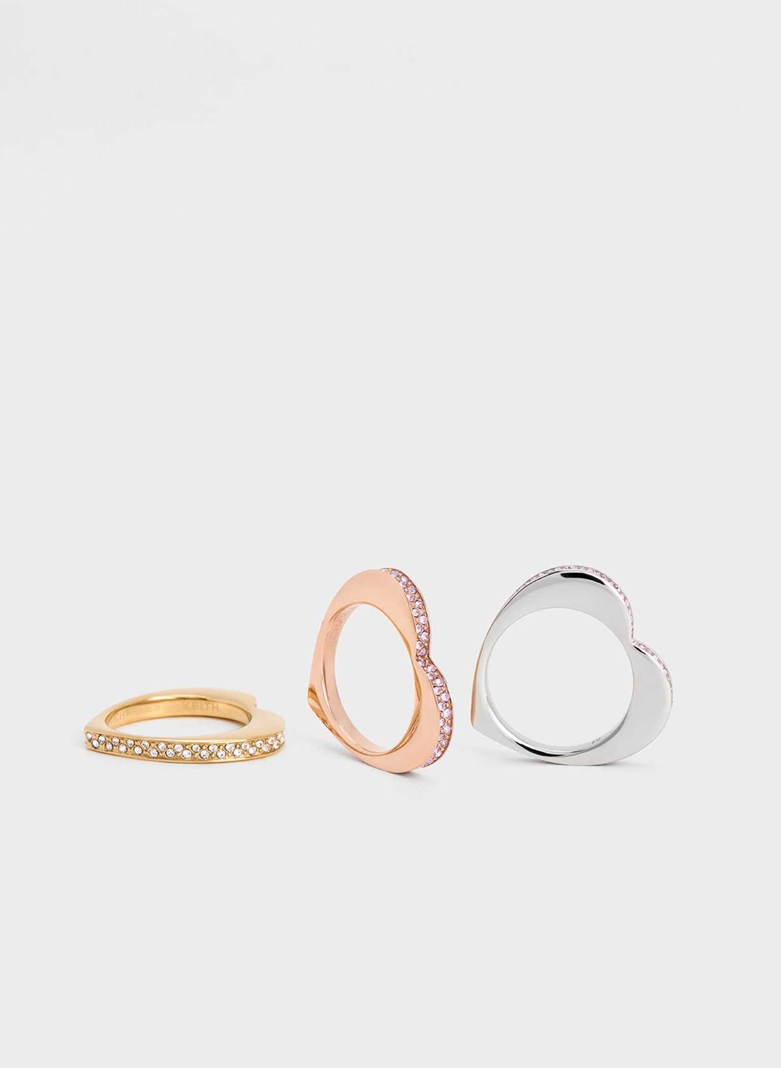 Malorie Crystal Heart Ring, Gold, hi-res