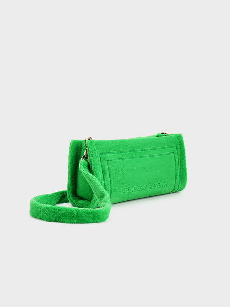 Loey Textured Shoulder Bag, Green, hi-res