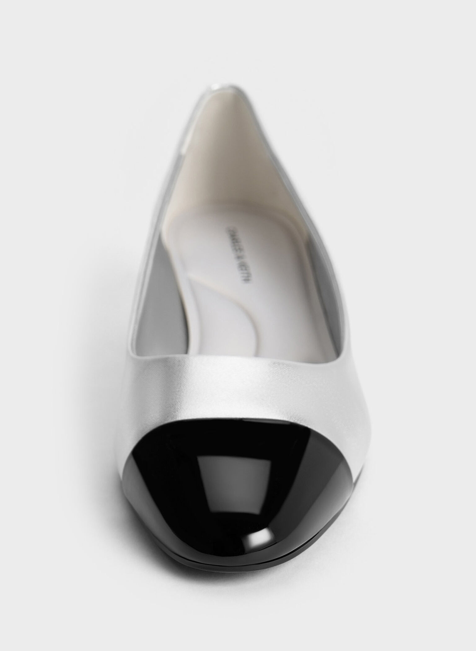 Kleo Patent Contrast Cap-Toe Pumps, Silver, hi-res