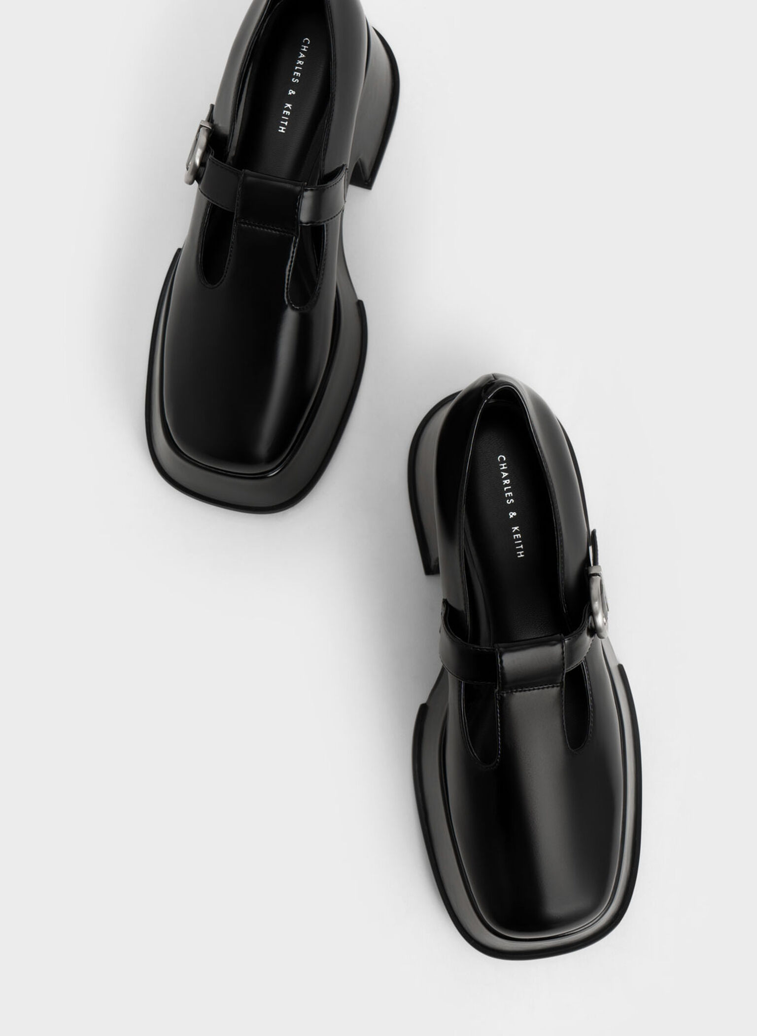 Platform T-Bar Mary Janes, Black, hi-res