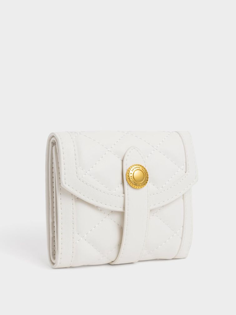 White Este Belted Small Wallet - CHARLES & KEITH US