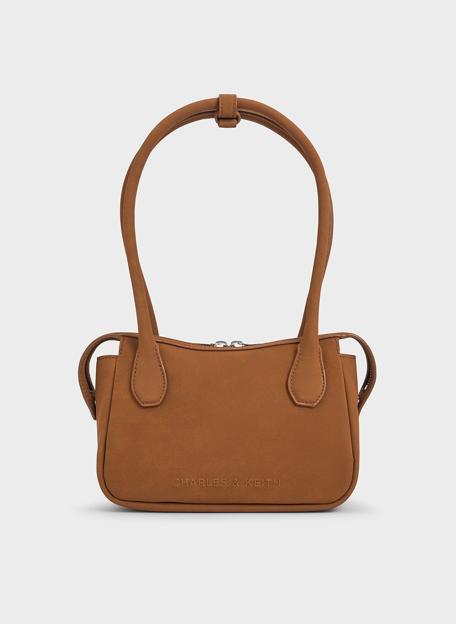 Bosie Textured Elongated Top Handle Bag, Brown, hi-res