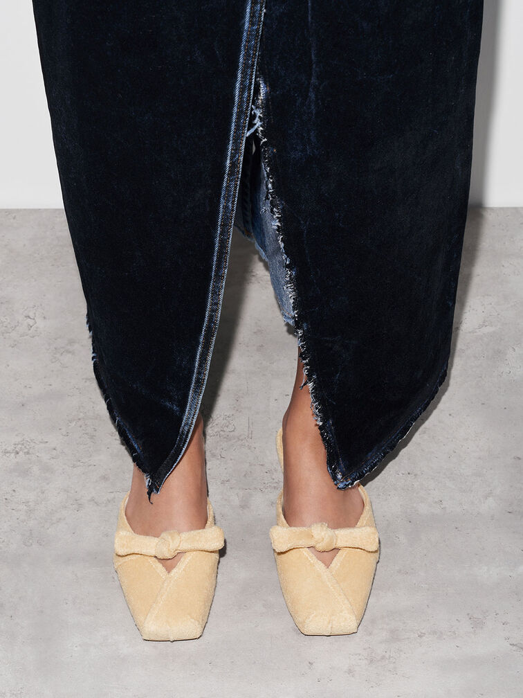 Loey Textured Knotted Mules, Beige, hi-res