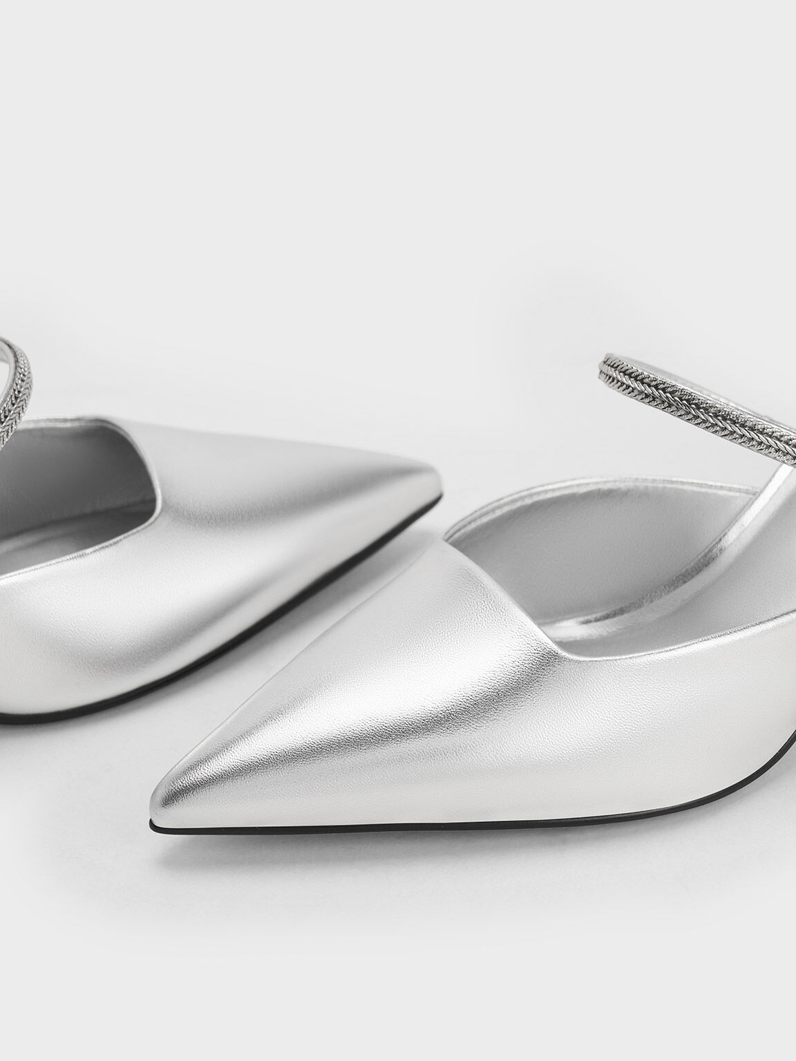 Silver discount mules flat