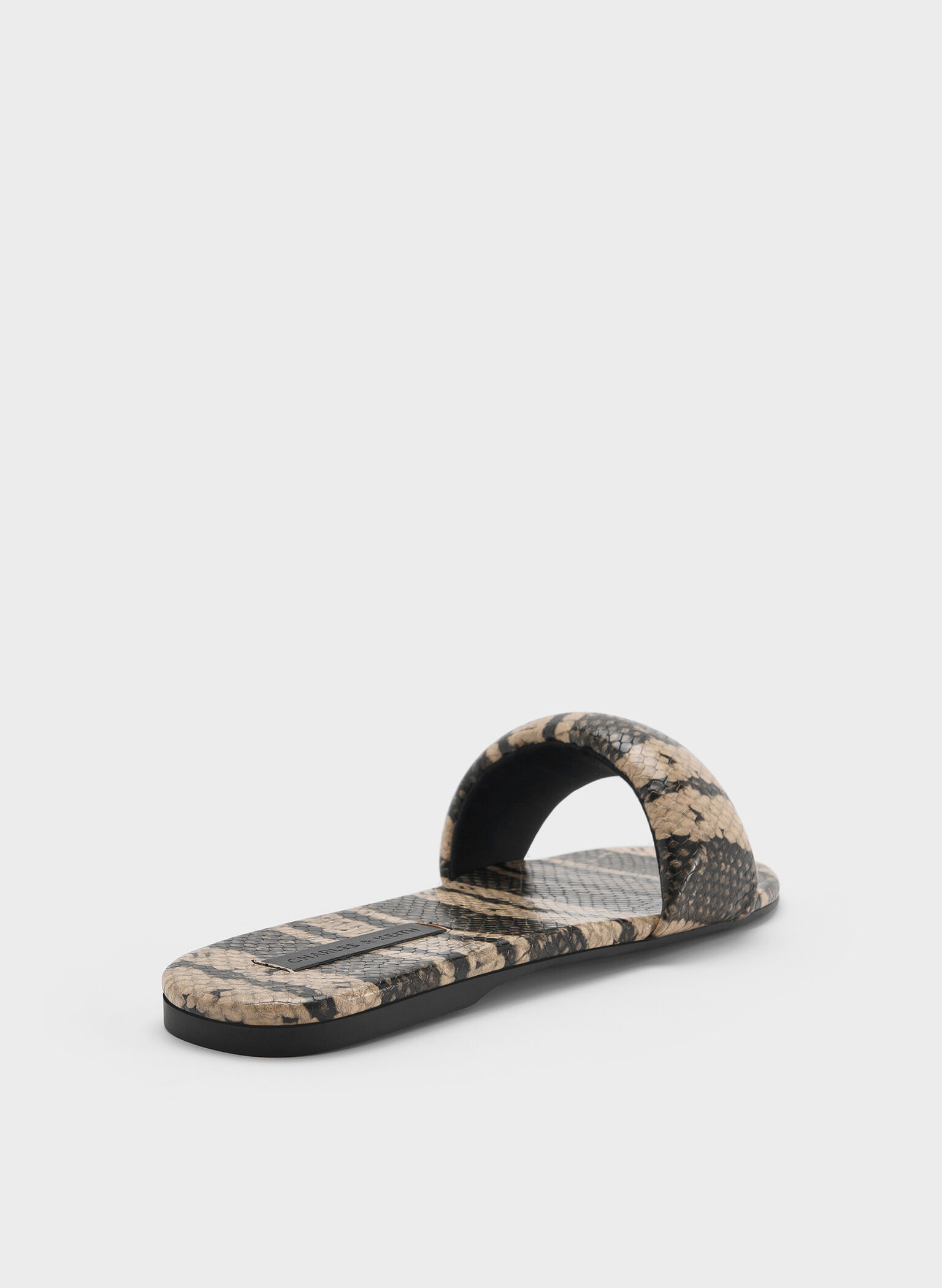 Snake-Print Slide Sandals, Animal Print Natural, hi-res