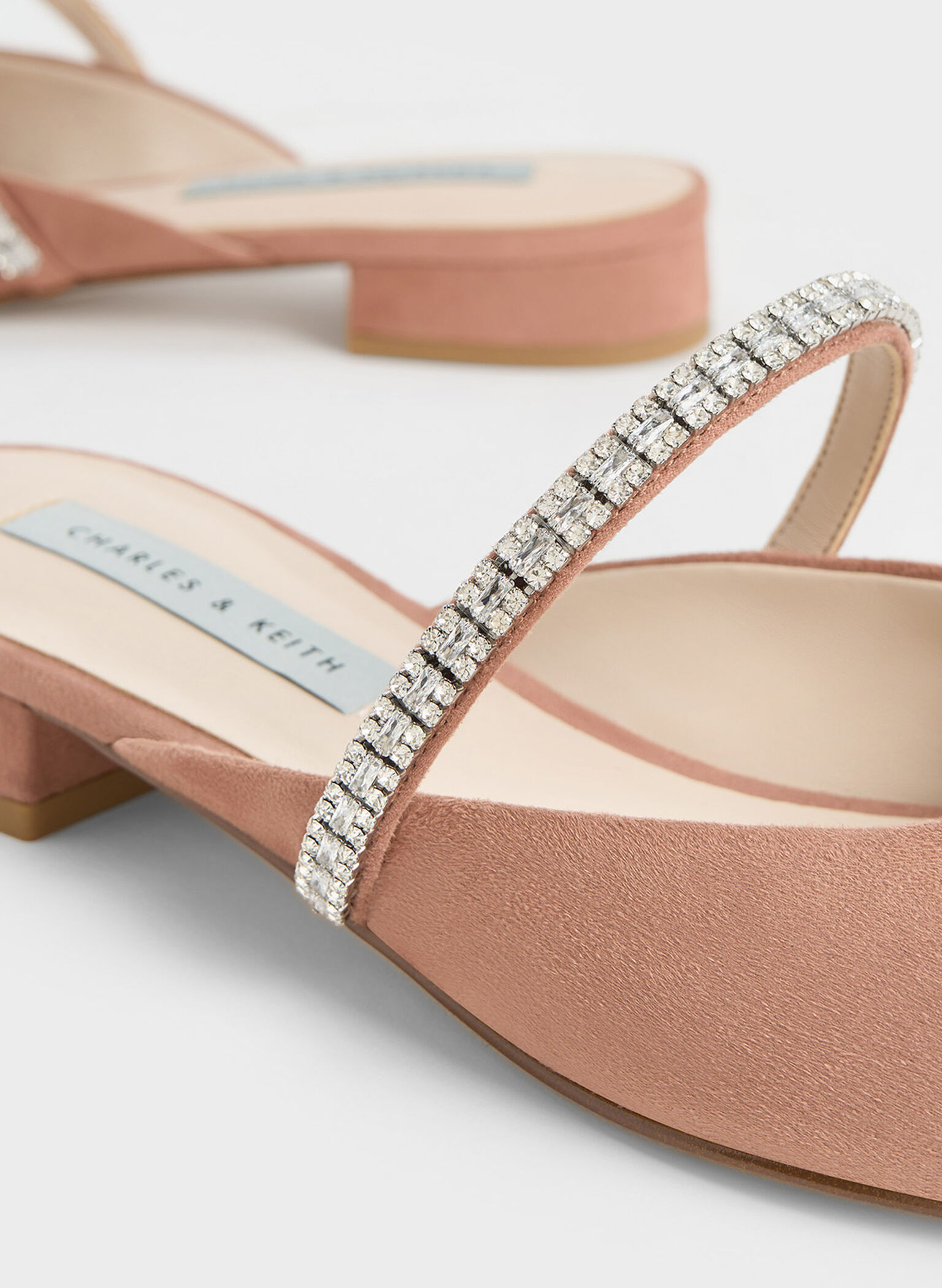 Ambrosia Gem-Embellished Slip-On Flats, Nude, hi-res