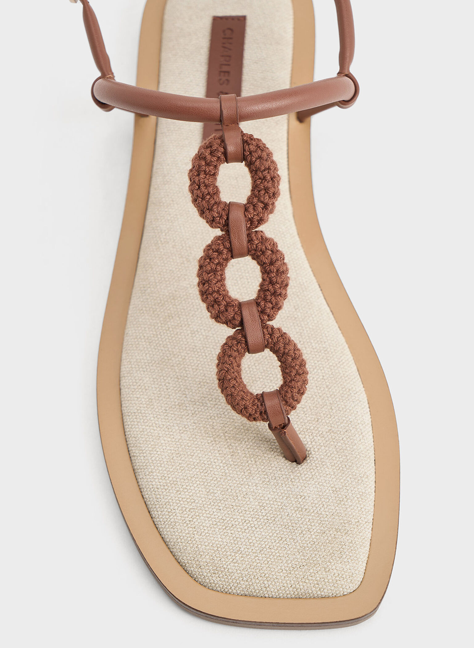 Raffia Ring Thong Sandals, Multi, hi-res