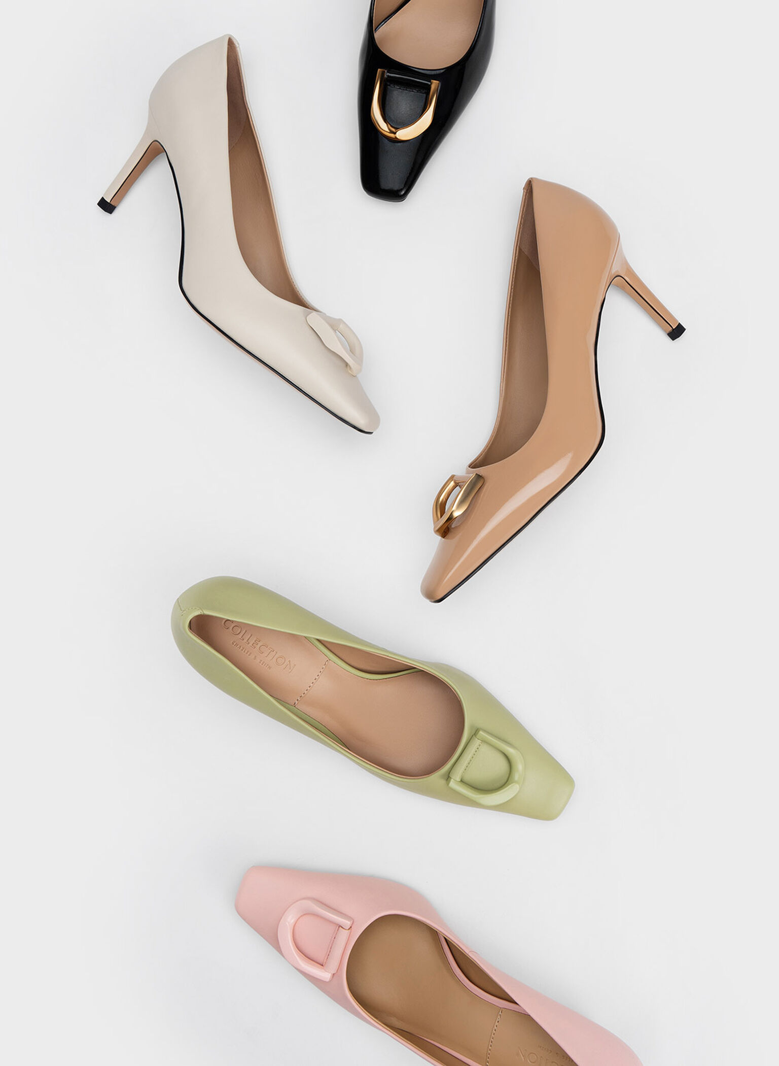 Gabine Patent Leather Tapered Pumps, Nude, hi-res