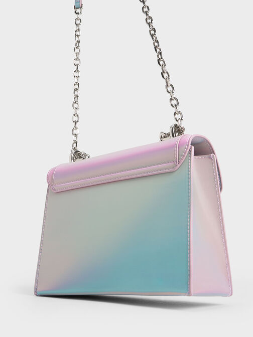 Ombre Front Flap Chain Handle Bag, Lilac, hi-res