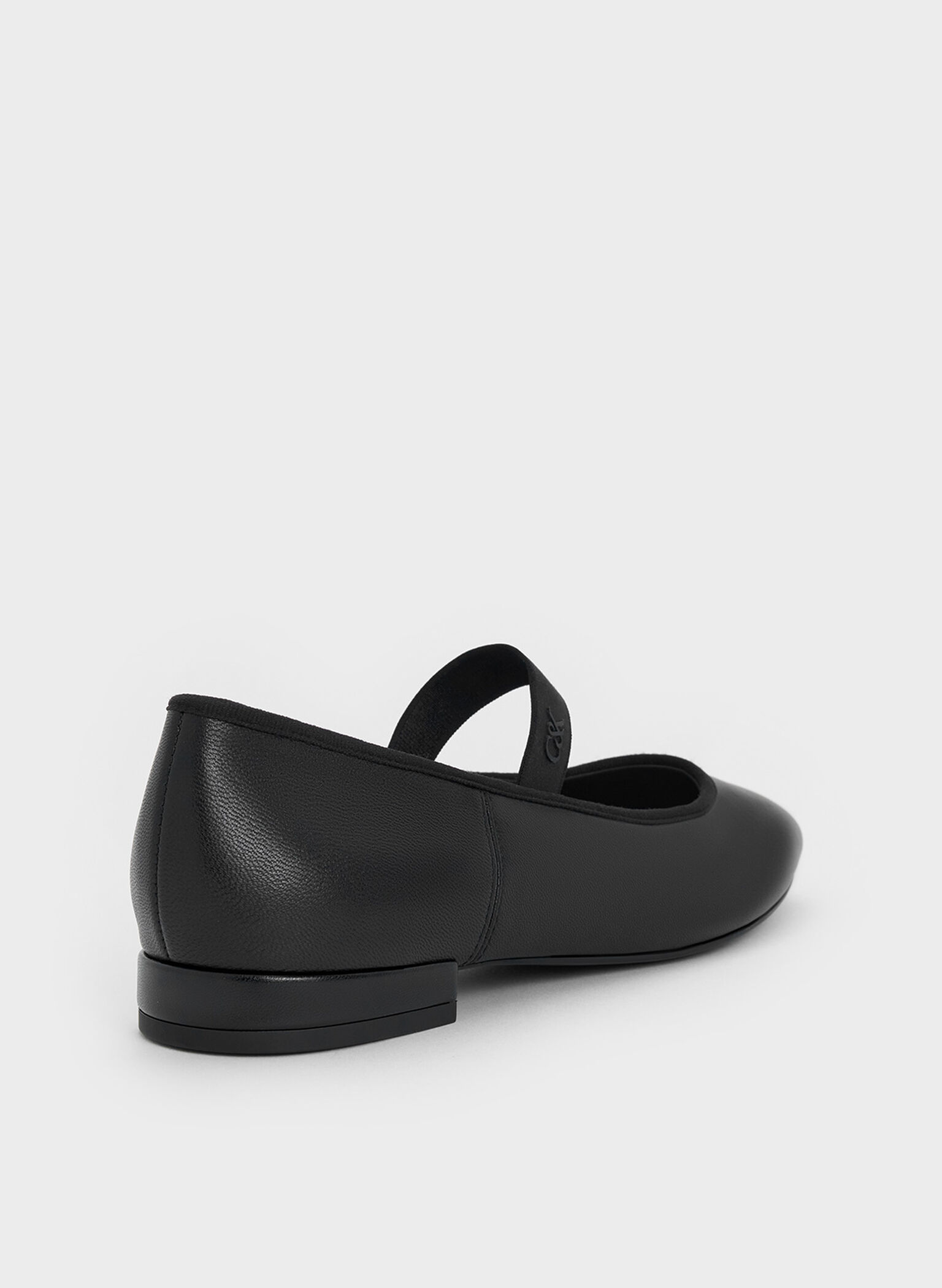 Leather Mary Jane Flats, Black, hi-res