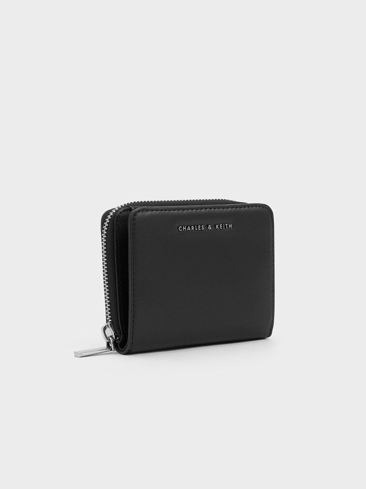 Noir Zip-Around Small Wallet - CHARLES & KEITH UK