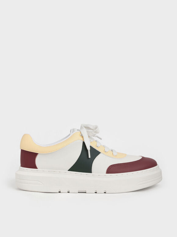 Multicoloured Low-Top Sneakers, Yellow, hi-res