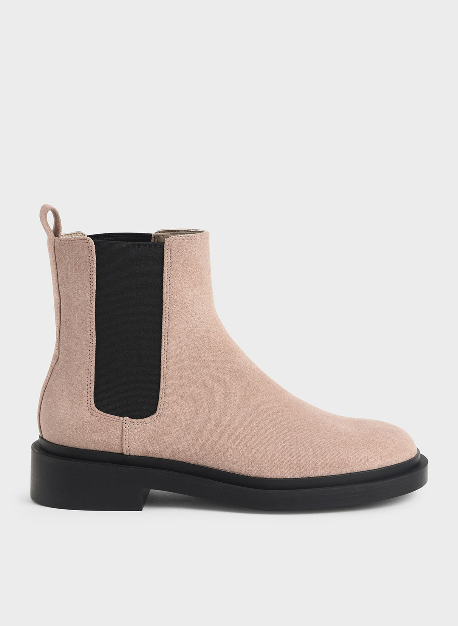 Textured Chelsea Block-Heel Boots, Nude, hi-res