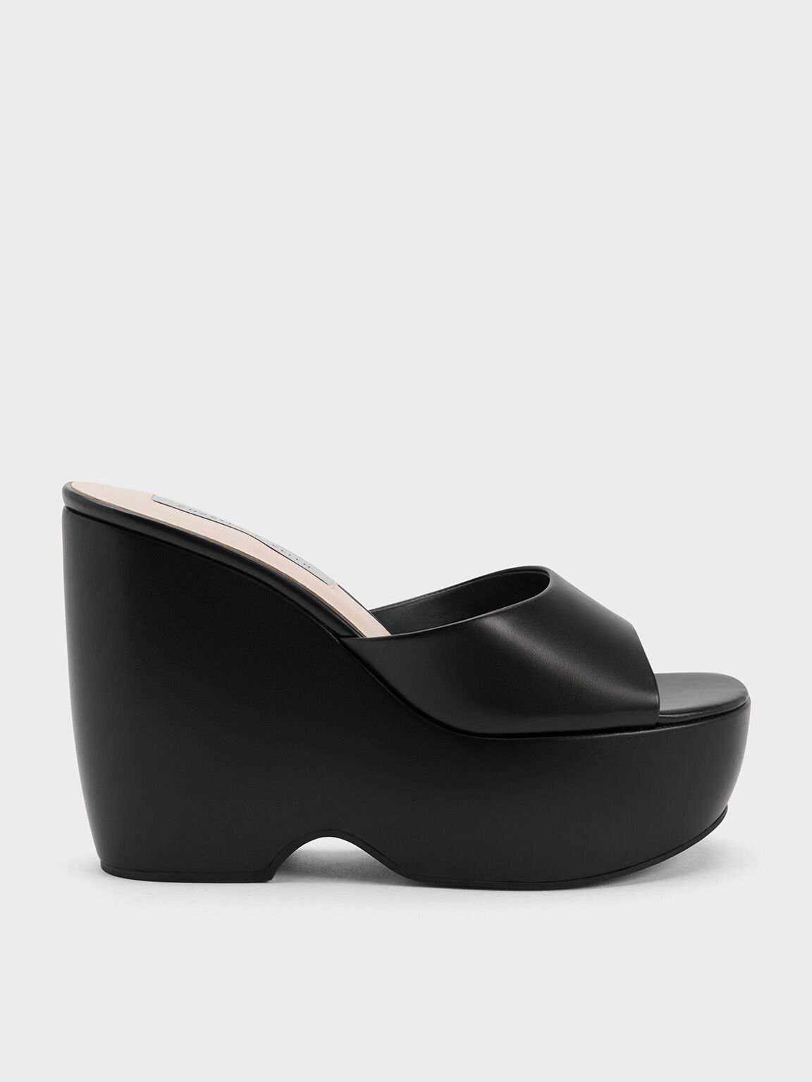 Platform wedge mules top