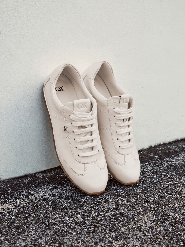 Jace Leather Sneakers, Chalk, hi-res