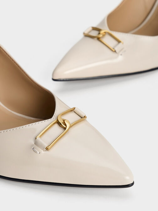 Gabine Leather Stiletto Heel Pumps, Chalk, hi-res