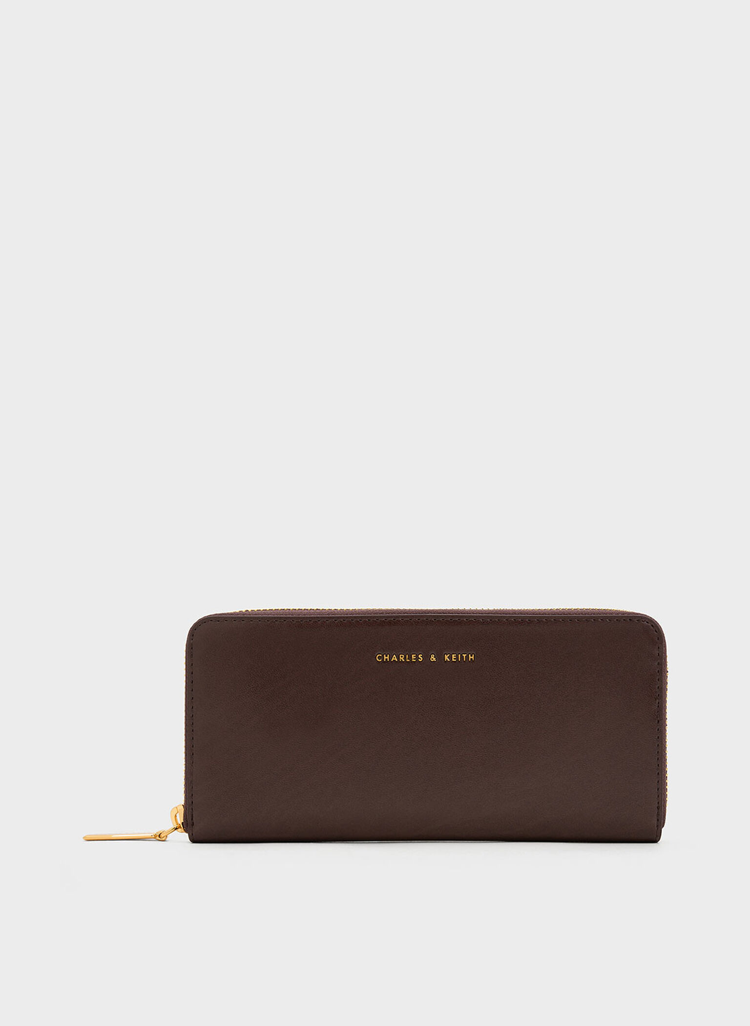Zip-Around Long Wallet, Brown, hi-res