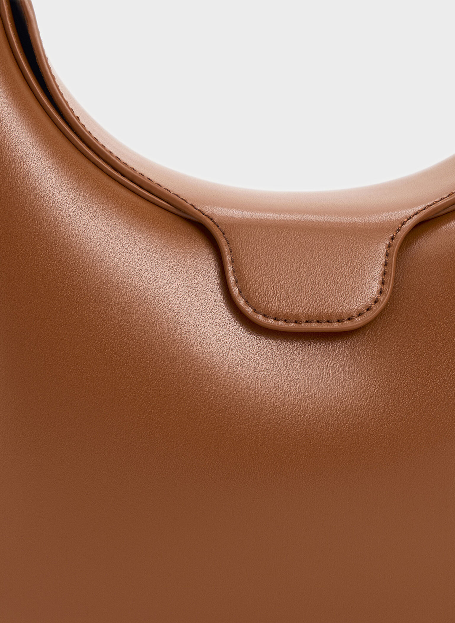 Kora Metallic-Accent Moon Bag, Chocolate, hi-res