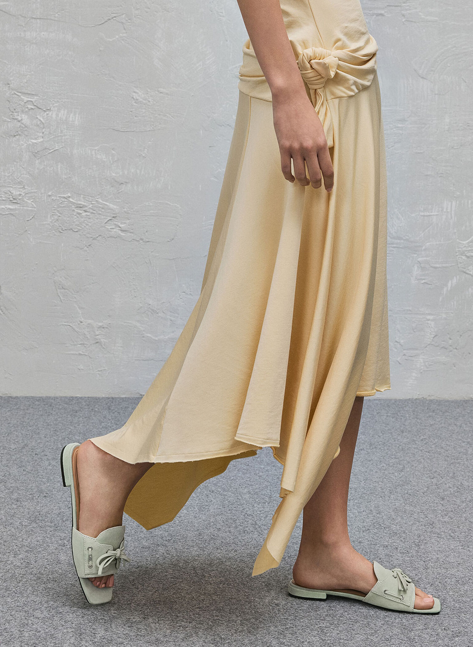 Kori Suede Lace-Up Slide Sandals, Mint Green, hi-res