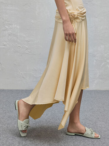 Kori Suede Lace-Up Slide Sandals, Mint Green, hi-res