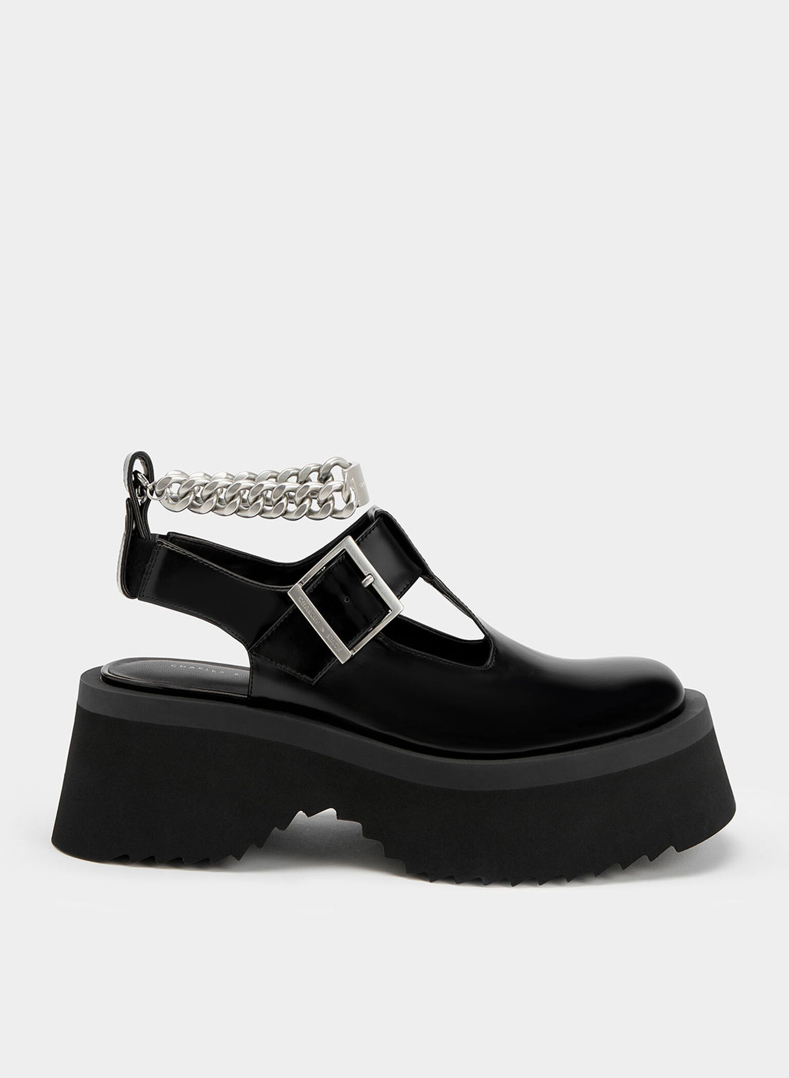 Chunky Chain Cut-Out Mary Janes, Black, hi-res