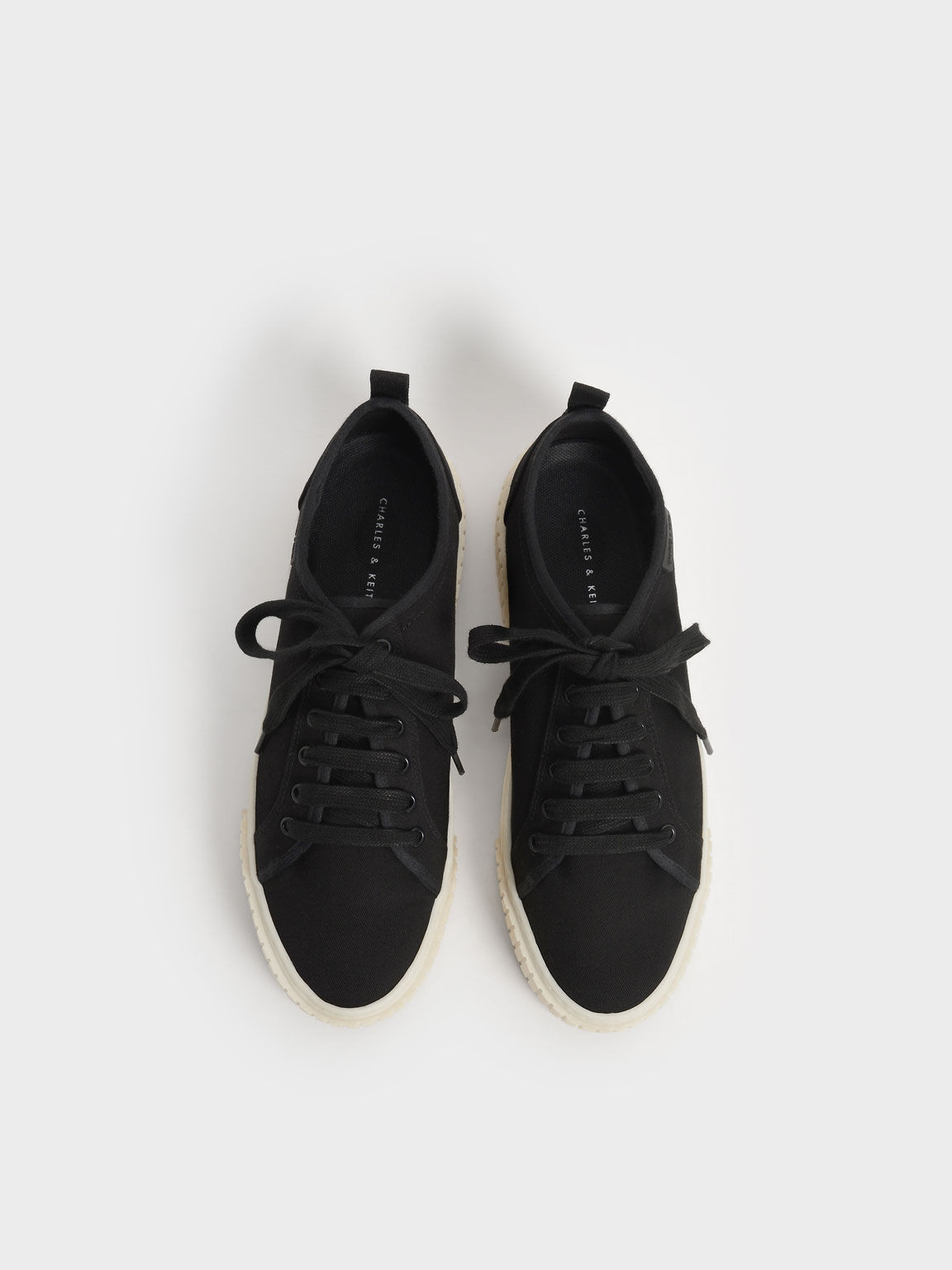 Cotton Low-Top Sneakers, Black, hi-res