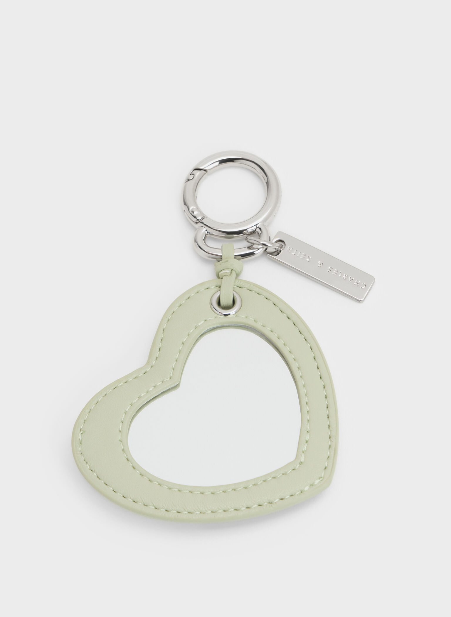 Heart Quilted Mirror Charm, Matcha Green, hi-res