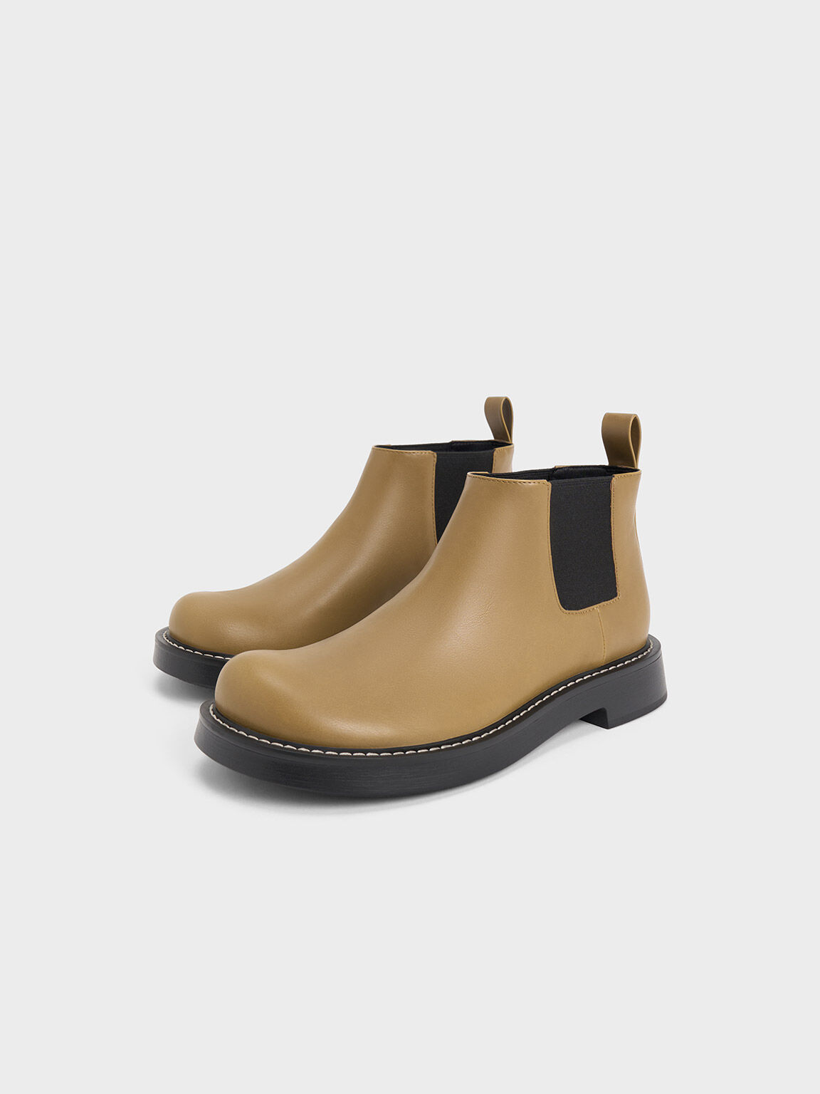 Olive Penelope Pull Tab Chelsea Boots CHARLES KEITH UK