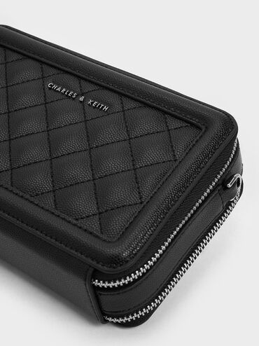 Quilted Boxy Long Wallet, Noir, hi-res