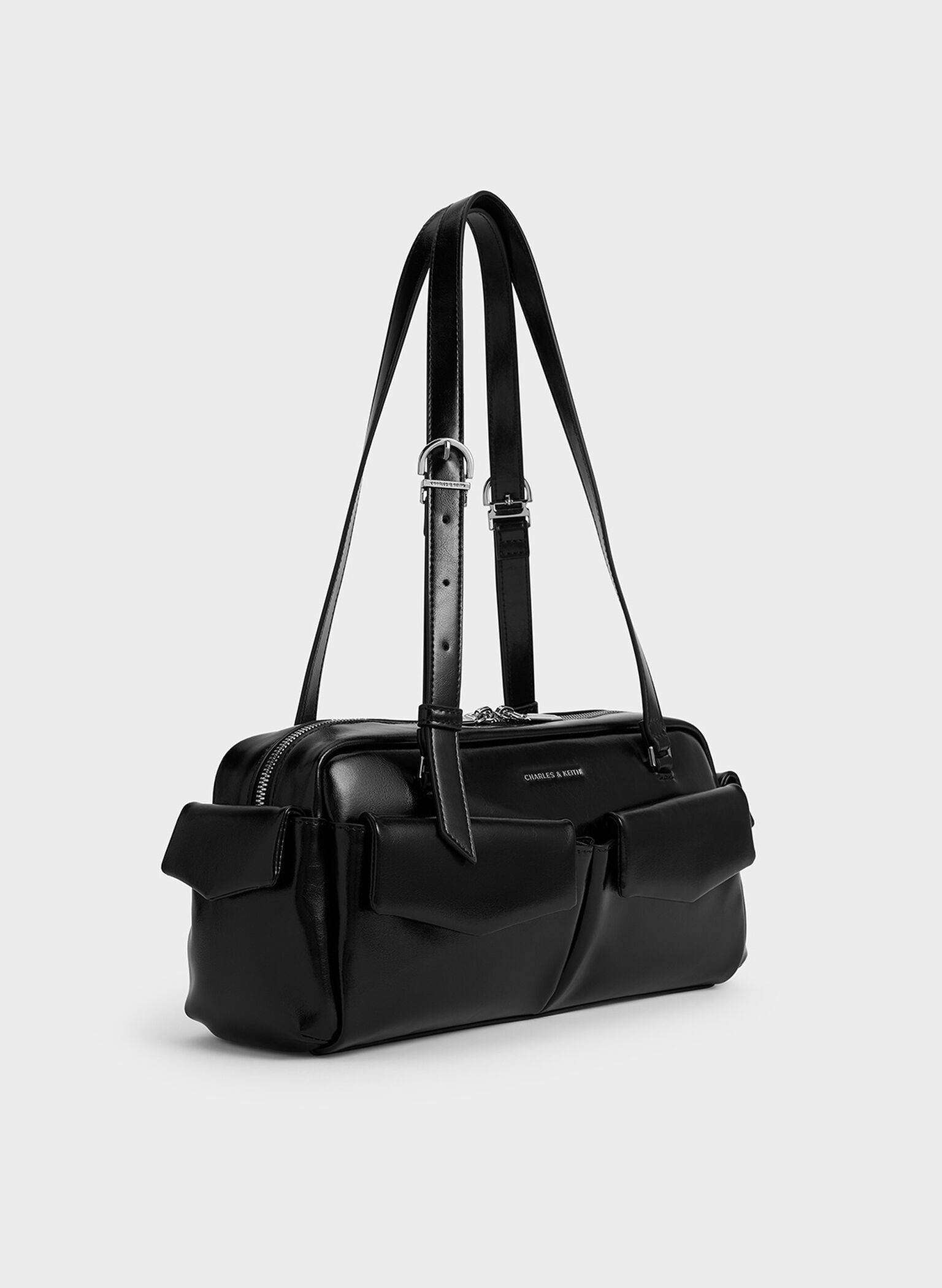 Rachel Elongated Multi-Pocket Shoulder Bag, Noir, hi-res