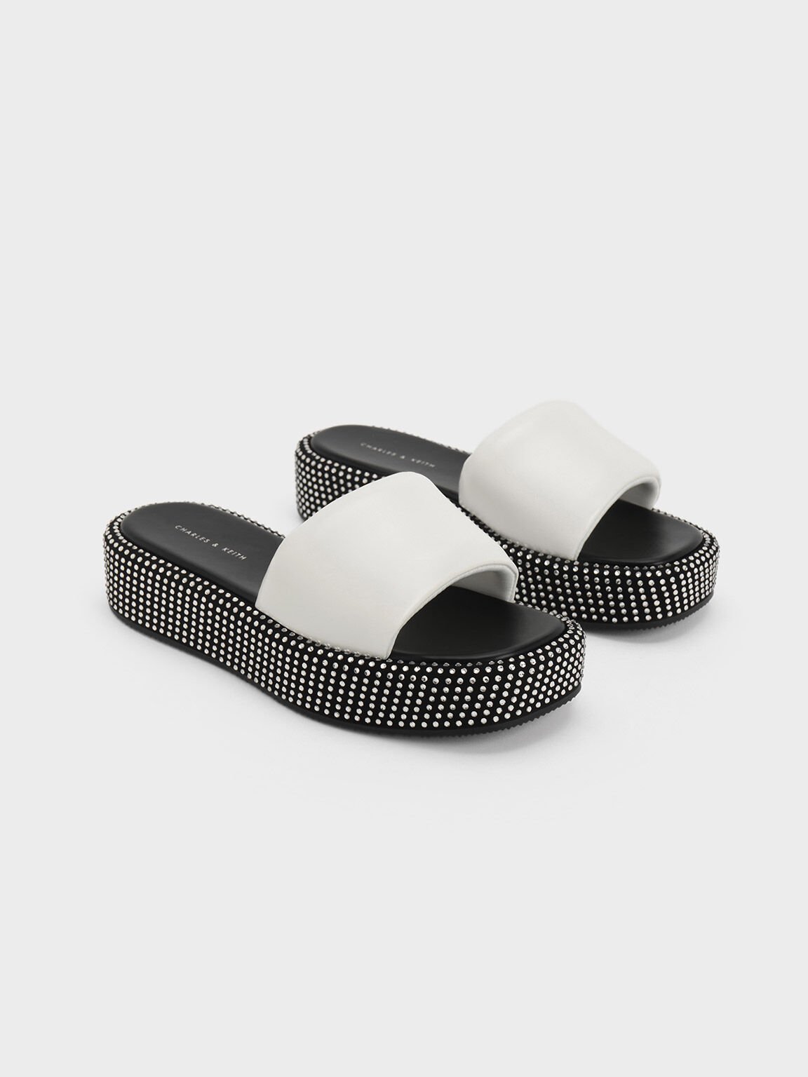 Crystal studded sandals clearance