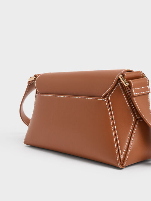 Nasrin Geometric Shoulder Bag, Chocolate, hi-res