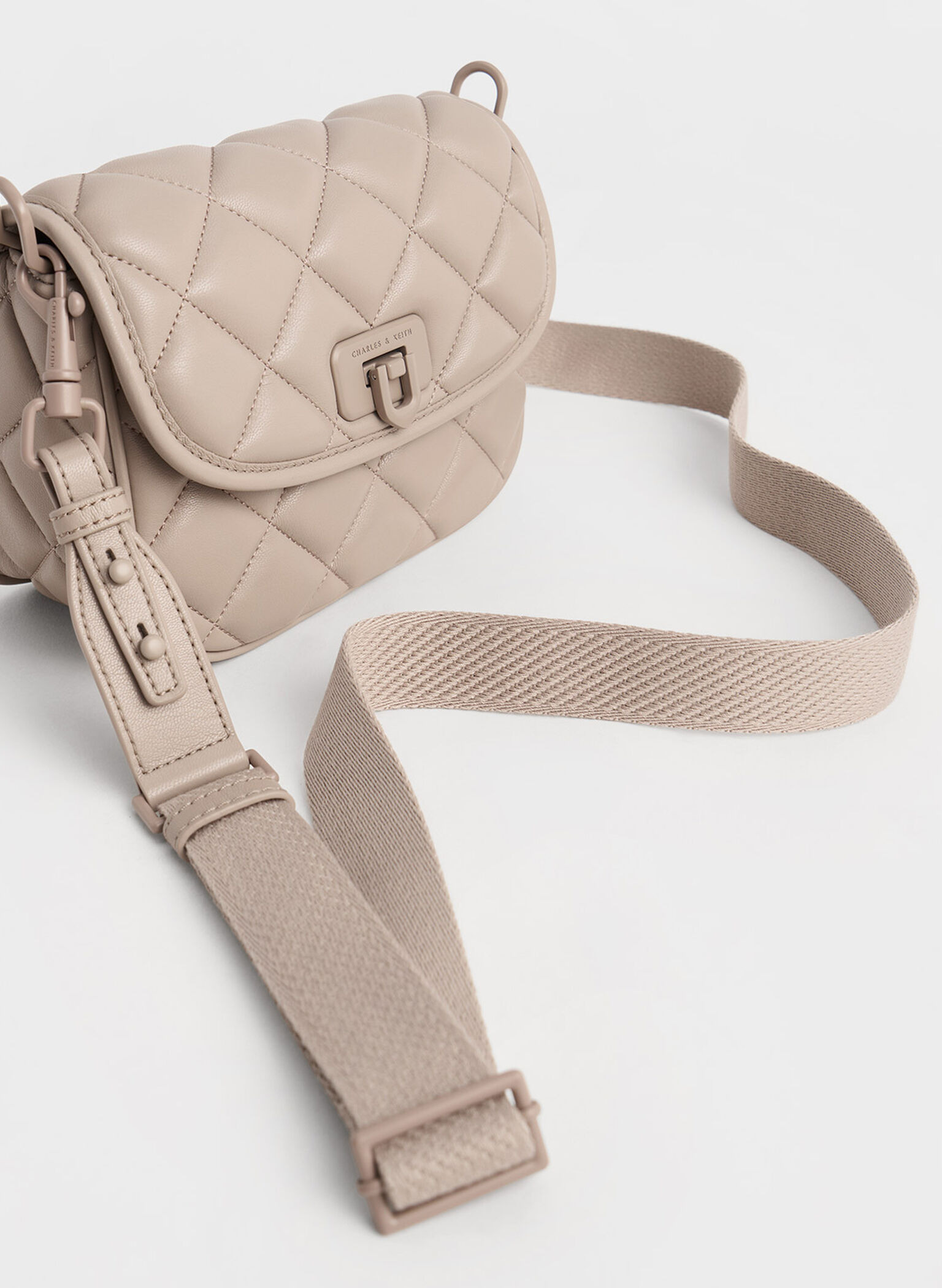 Cressida Quilted Crossbody Bag, Taupe, hi-res