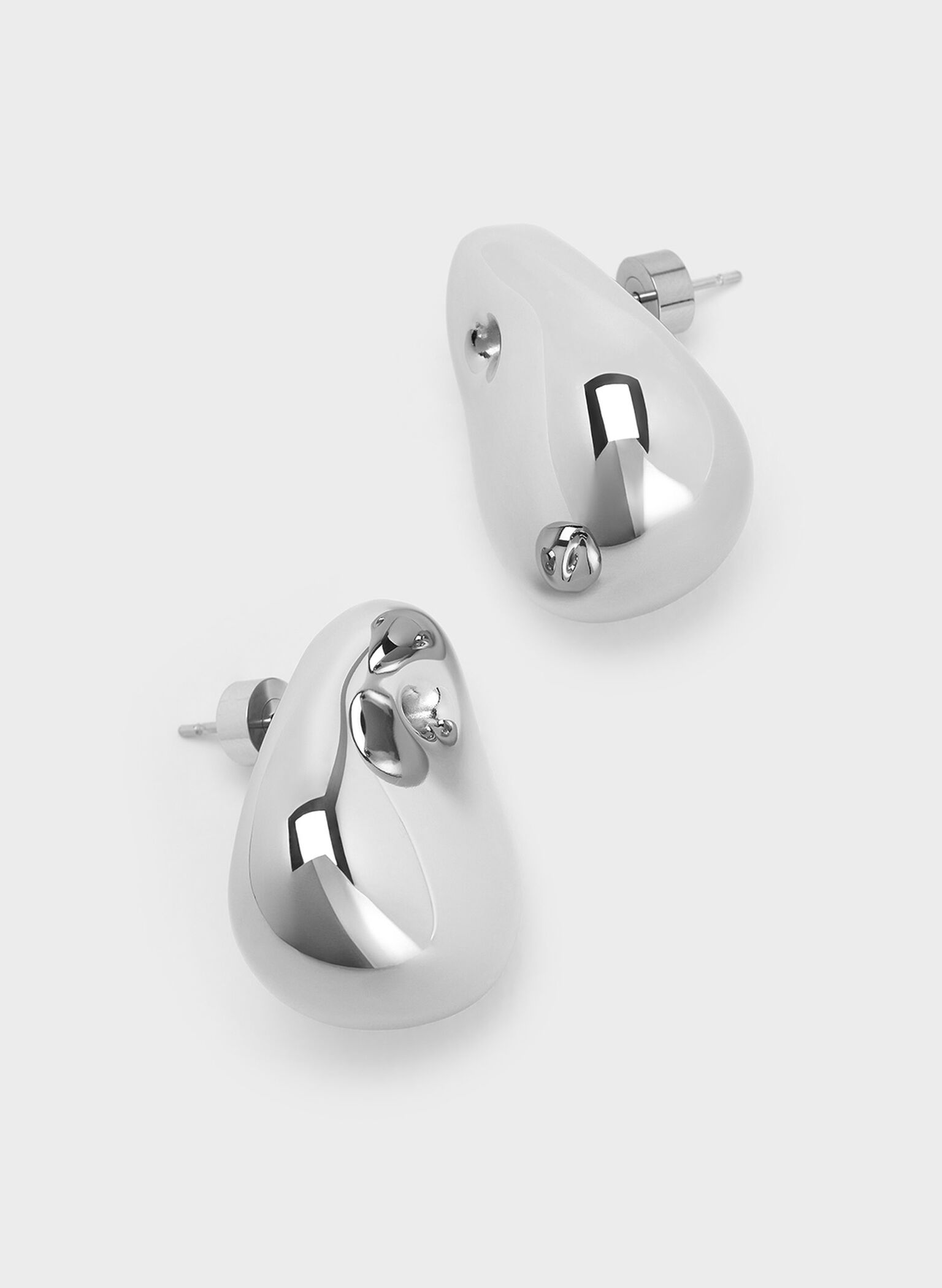 Eimear Teardrop Stud Earrings, Silver, hi-res