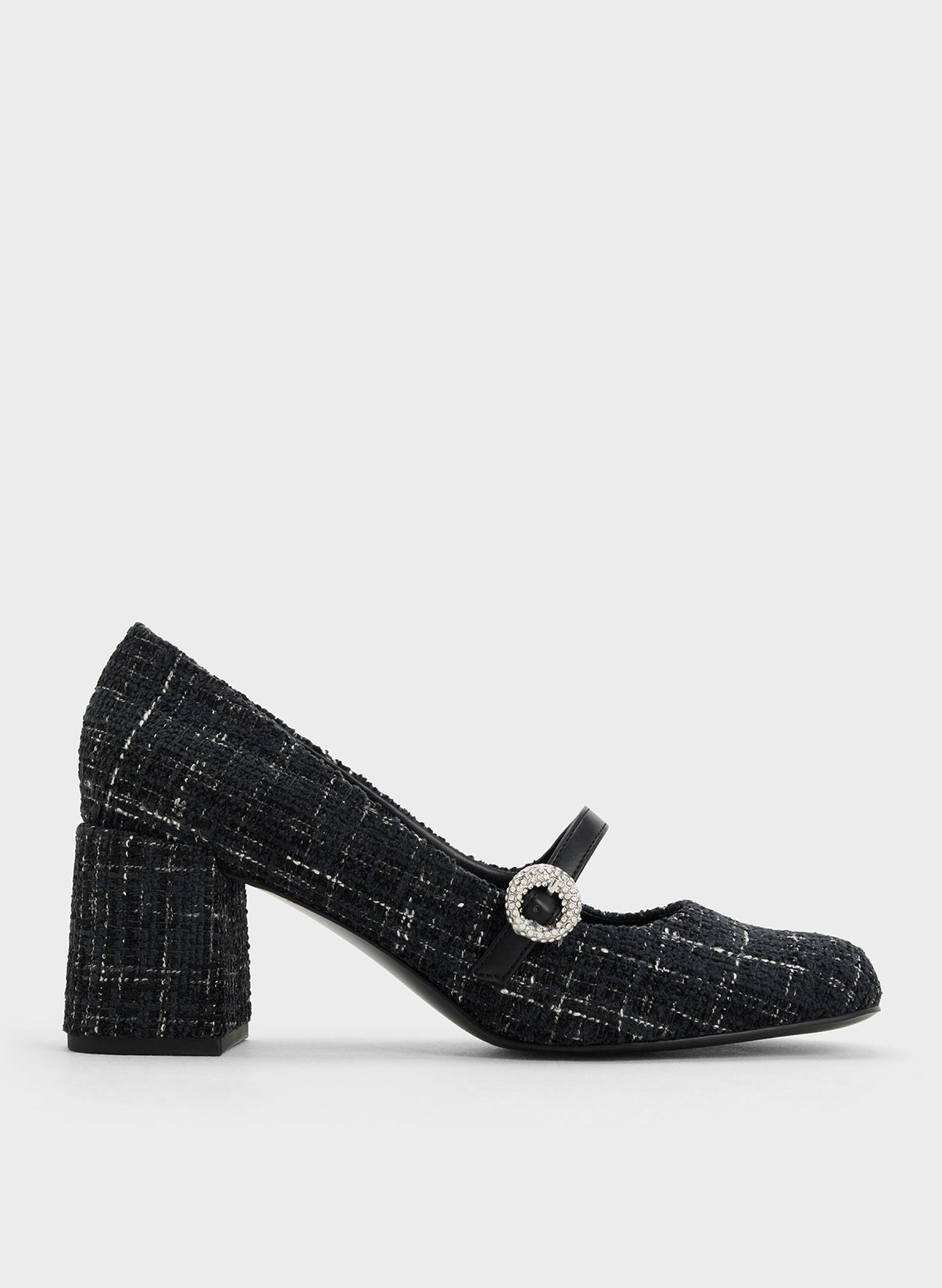 Tweed Crystal-Embellished Mary Jane Pumps, Multi, hi-res