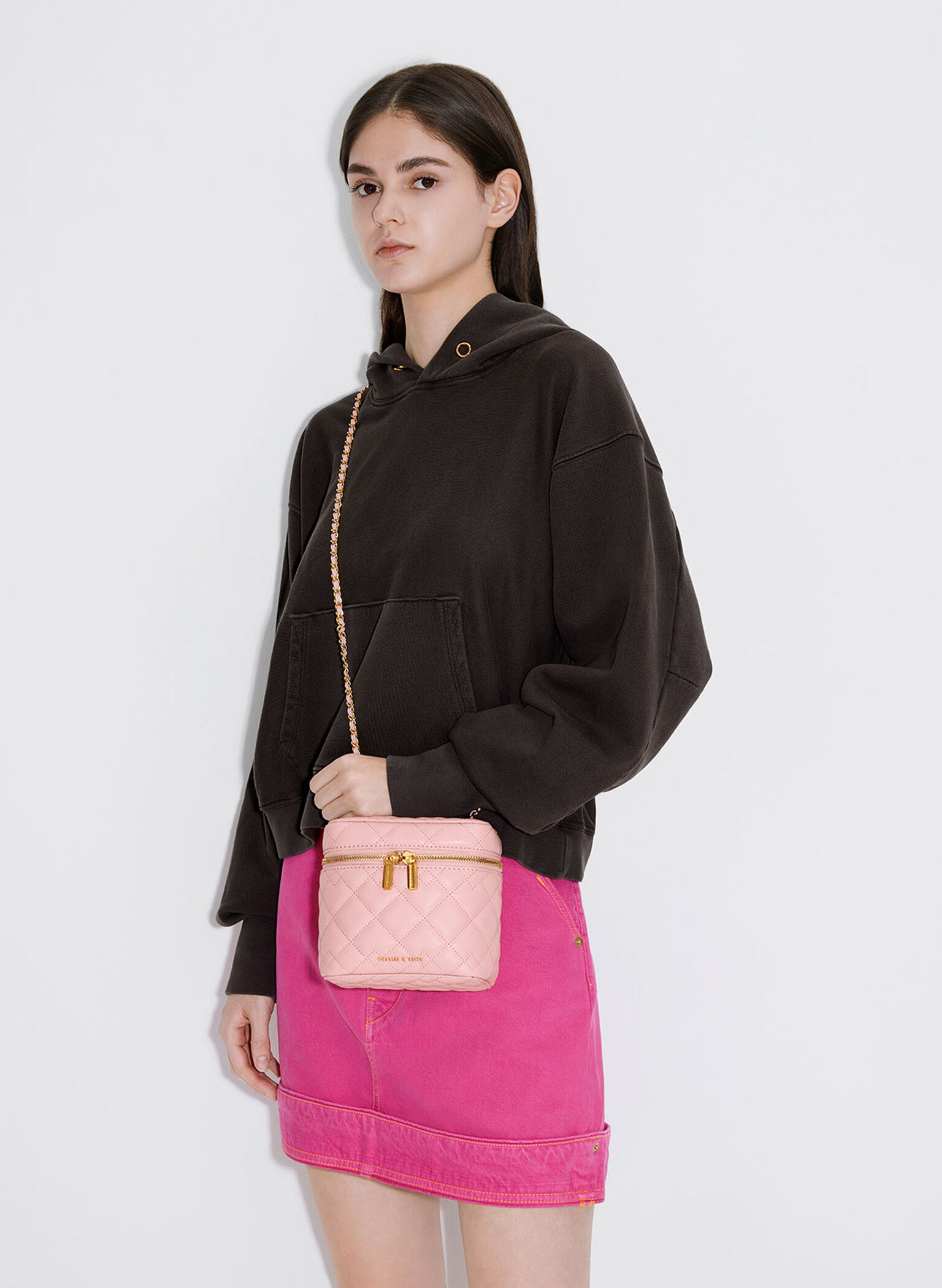 Nezu Quilted Boxy Bag, Light Pink, hi-res