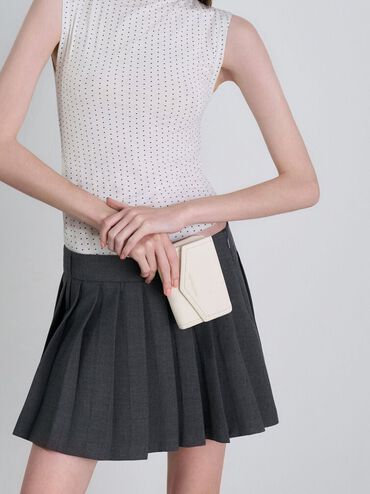 Stitch Trim Envelope Wallet, Cream, hi-res