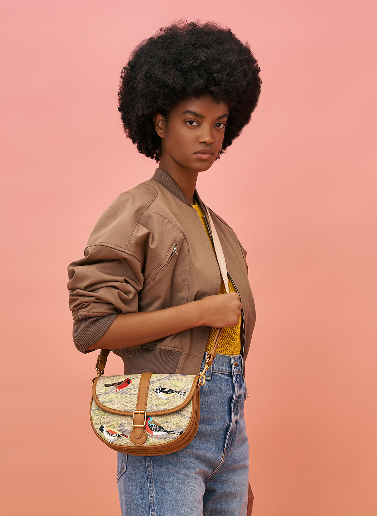 Flora Jacquard & Nylon Crossbody Bag, Multi, hi-res