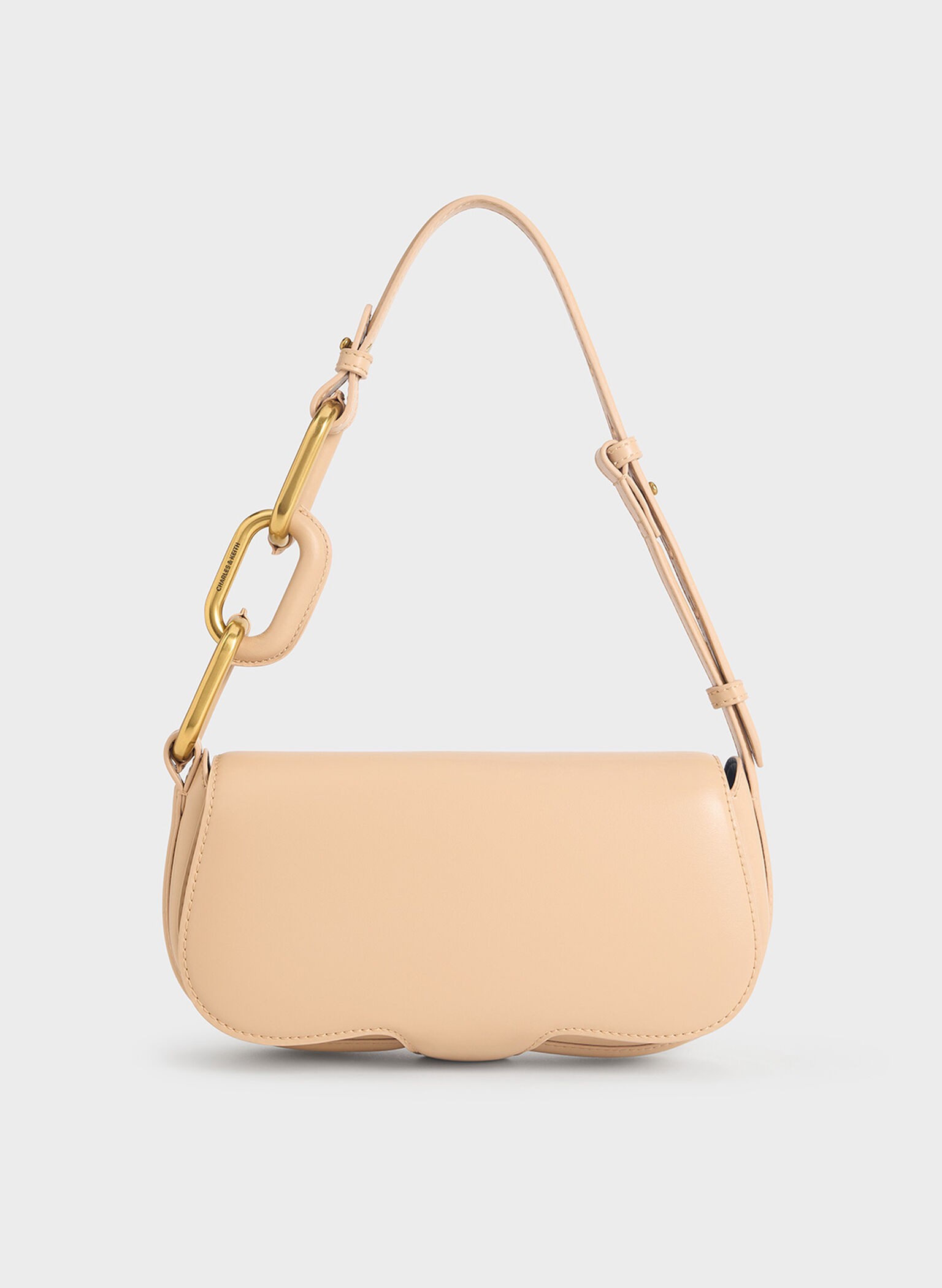 Kora Metallic-Accent Elongated Bag, Beige, hi-res