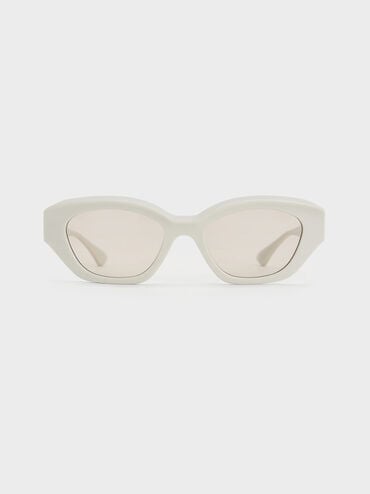 Onyx Recycled Acetate Cat-Eye Sunglasses, Chalk, hi-res