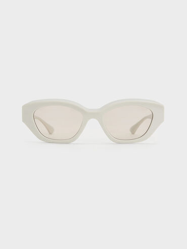 Onyx Recycled Acetate Cat-Eye Sunglasses, Chalk, hi-res