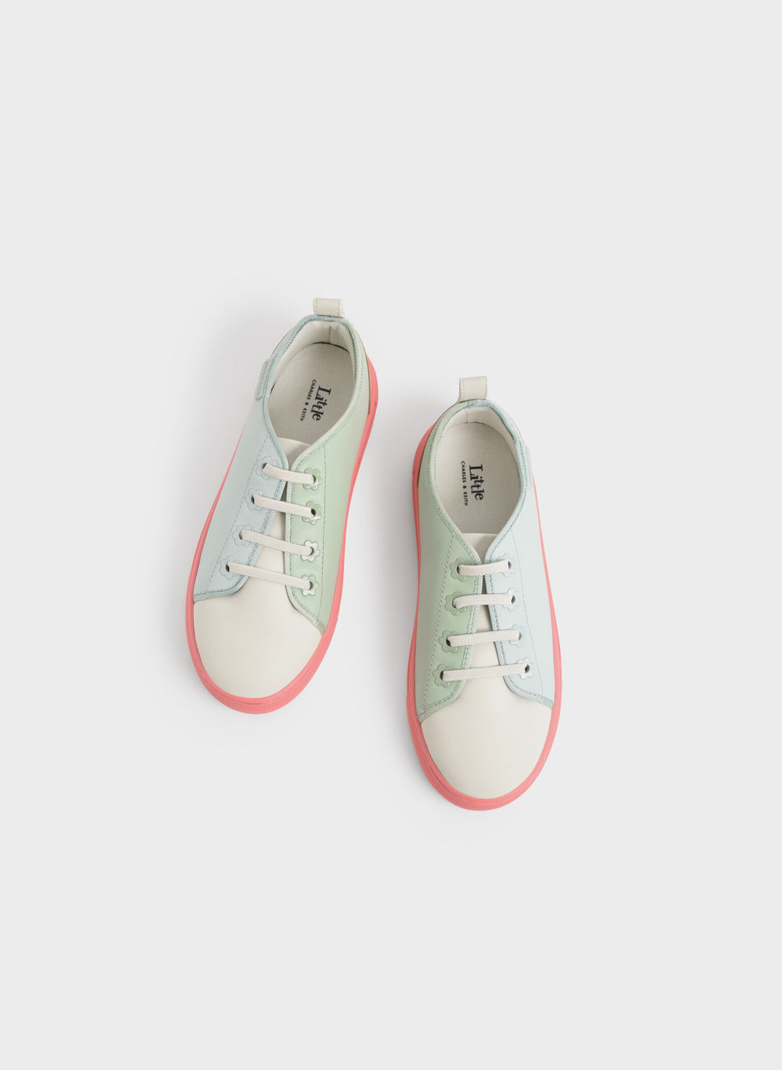 Girls' Colour-Block Sneakers, Green, hi-res