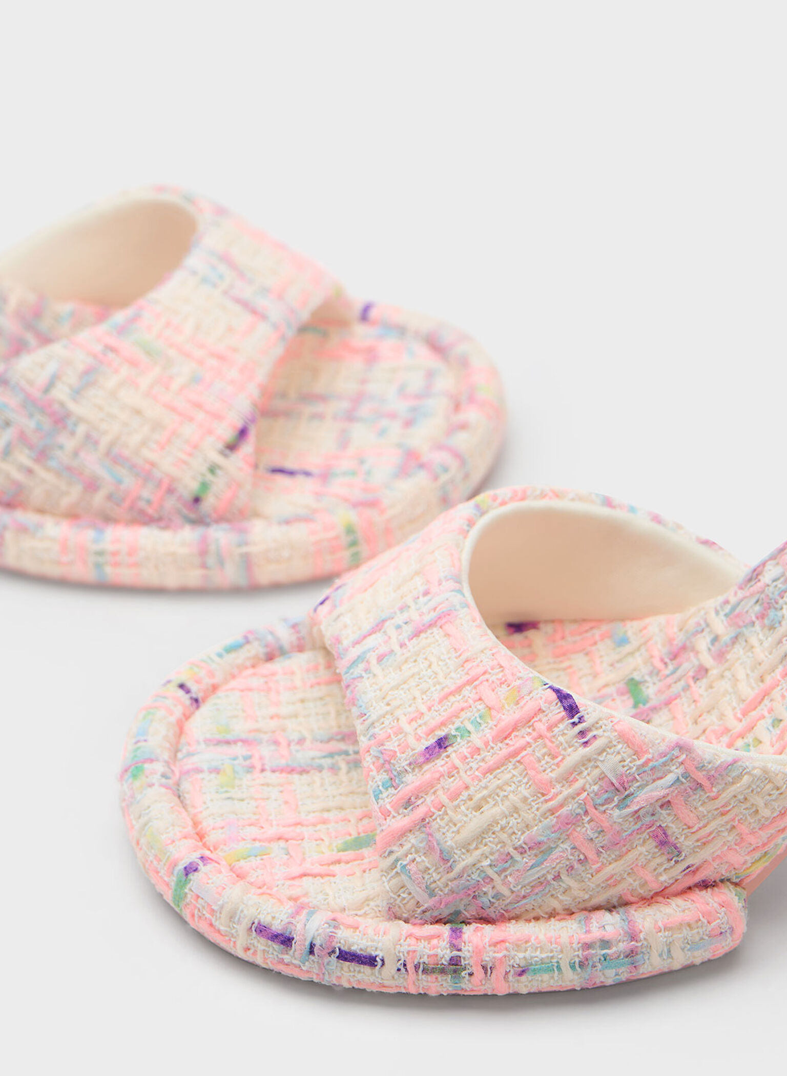 Sinead Tweed Trapeze Heel Buckled Sandals, Multi, hi-res