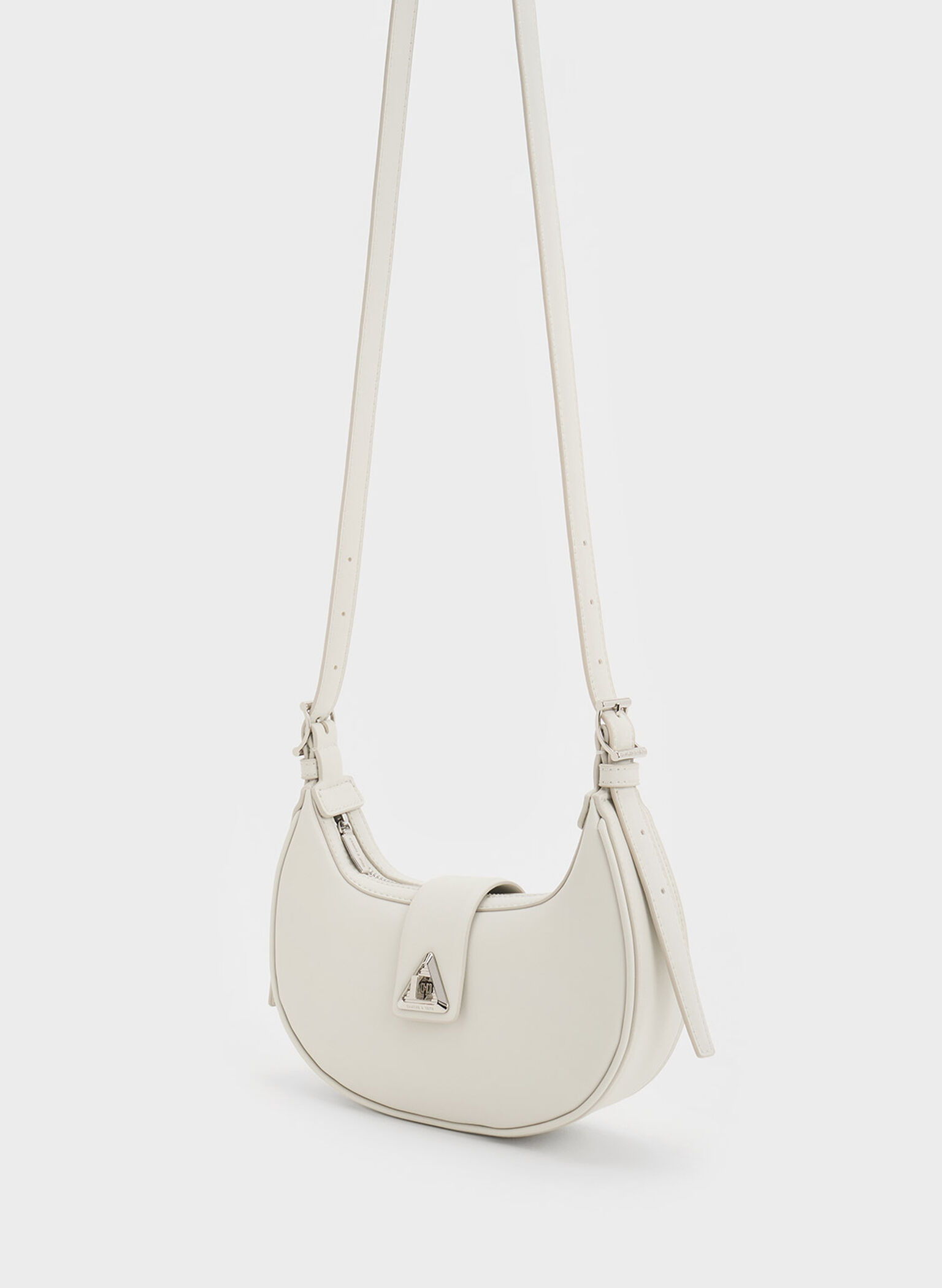 Trice Metallic Accent Belted Shoulder Bag, Chalk, hi-res