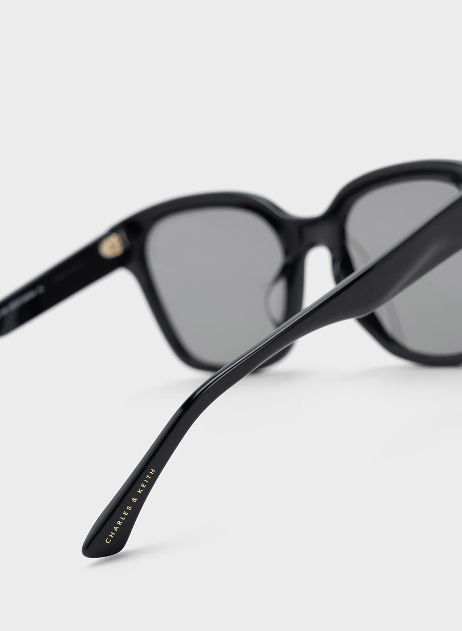 Recycled Acetate Square Sunglasses, Black, hi-res