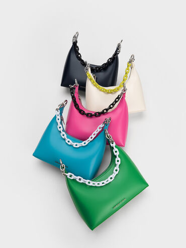 Koi Chain Handle Shoulder Bag, Ocean, hi-res