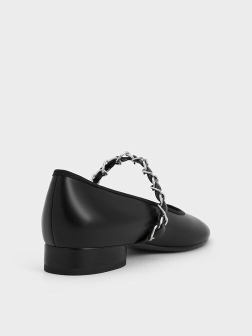Braided-Strap Mary Janes, Black, hi-res