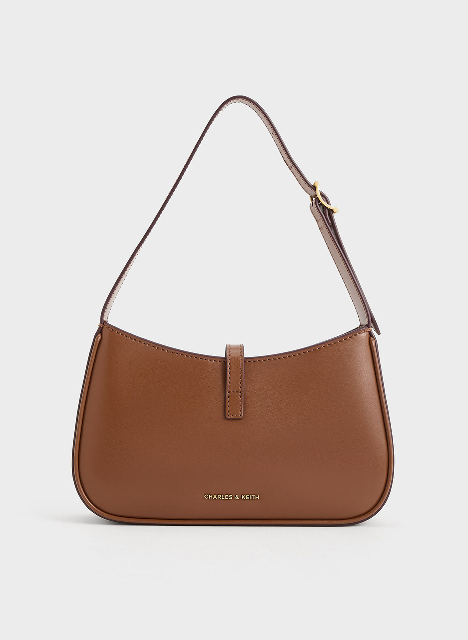 Cesia Metallic Accent Shoulder Bag, Chocolate, hi-res