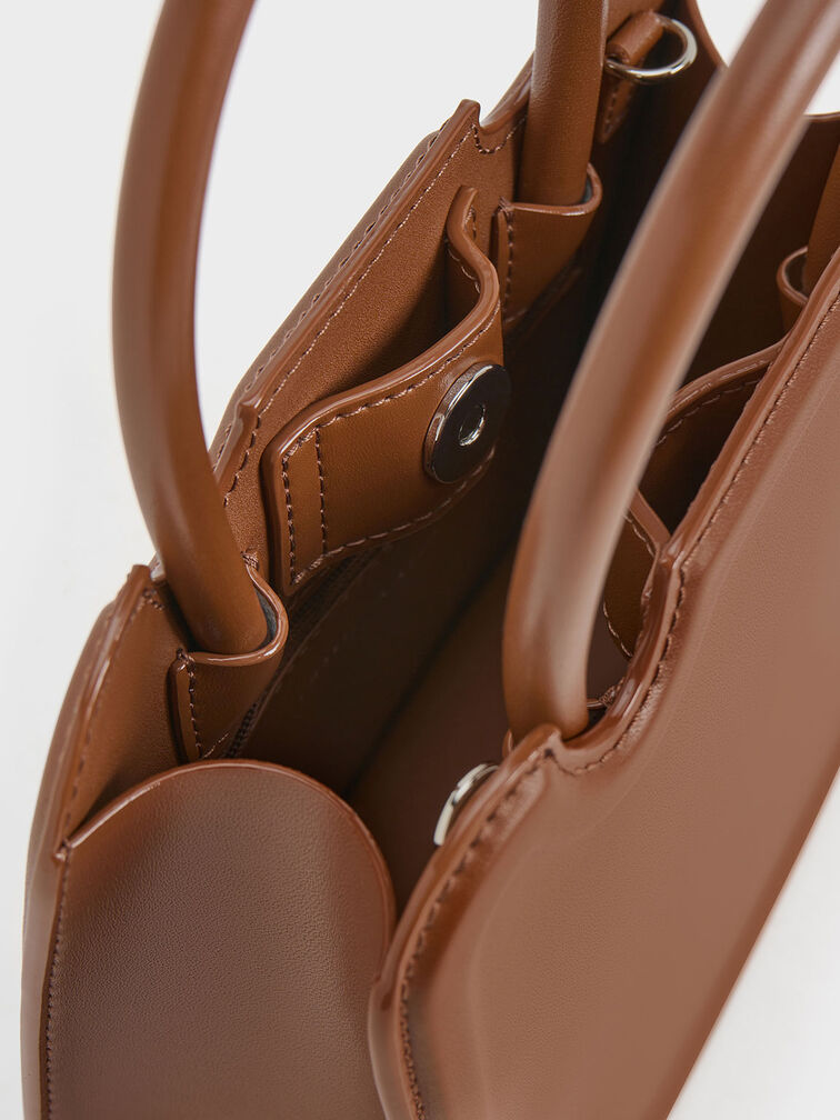 Perline Sculptural Top Handle Bag, Chocolate, hi-res