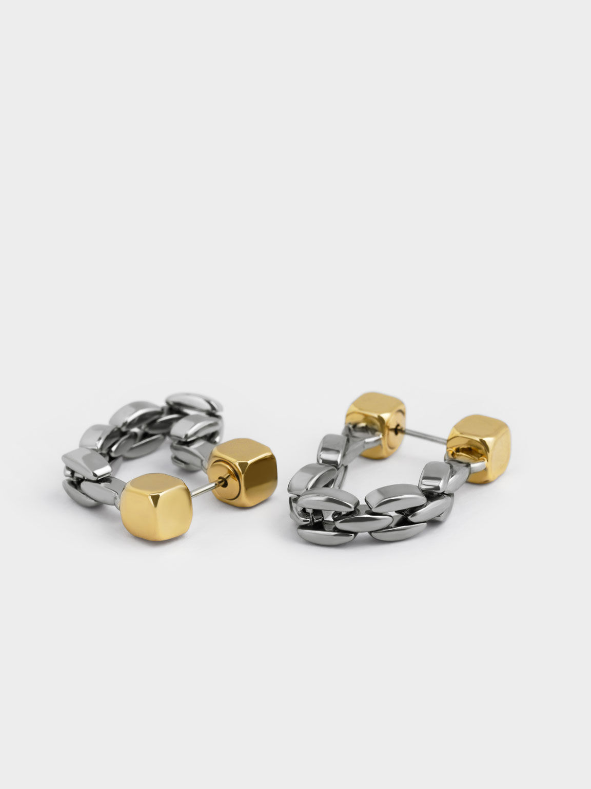 Cube Chain-Link Drop Earrings, Multi, hi-res